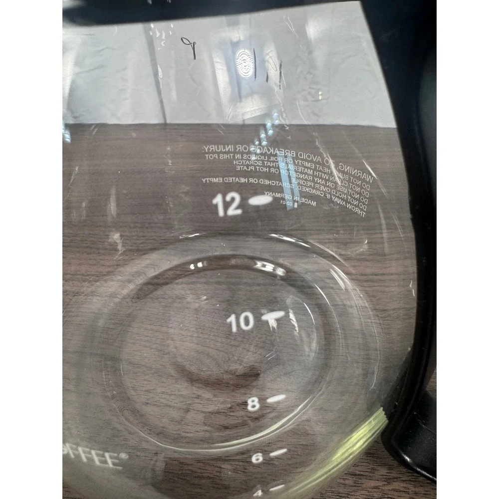 Mr.‎ Coffee 12 Cup Replacement Glass Carafe Black Lid Handle Made in Germany EUC